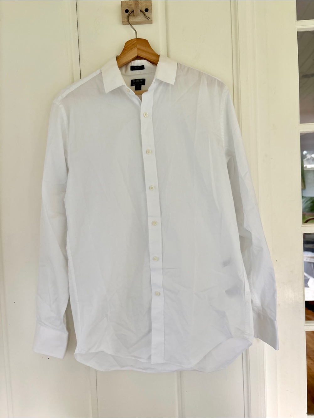 Men's Classic White Button-Up Shirt - Slim Fit JCrew
